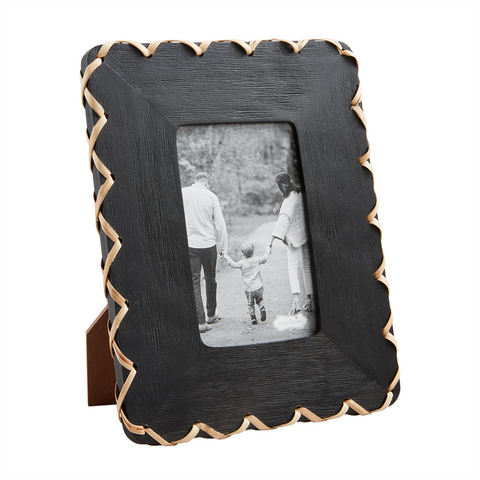 Black Wood Woven Frame
