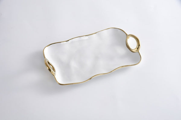 Small Gold Rimmed Platter - Lulu Bella Boutique