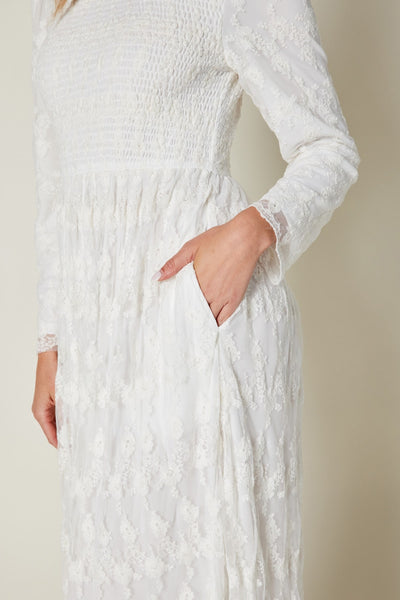 Smocked Lace Temple Dress - Lulu Bella Boutique