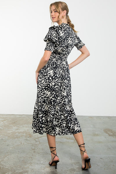 Smocked Waist Print Maxi Dress - Lulu Bella Boutique