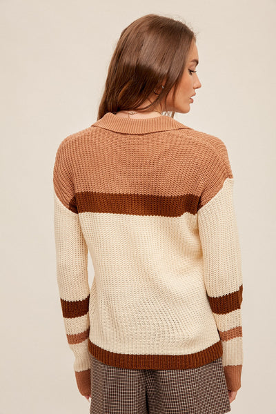 Open Collared Sweater - Lulu Bella Boutique