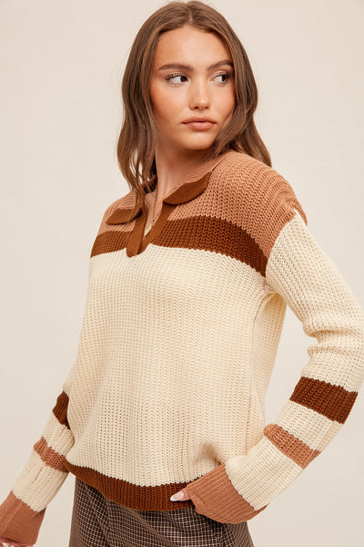 Open Collared Sweater - Lulu Bella Boutique