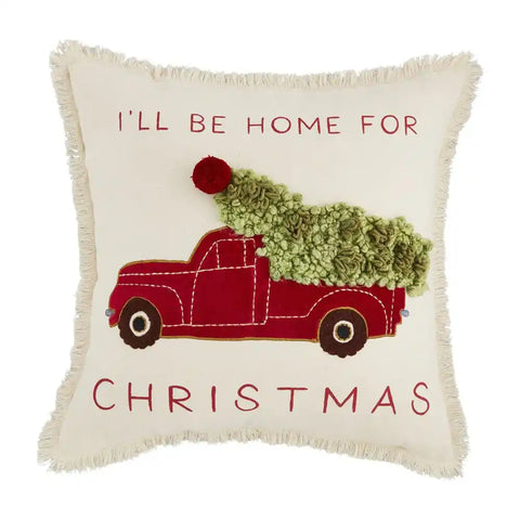 Christmas Truck Throw Pillow