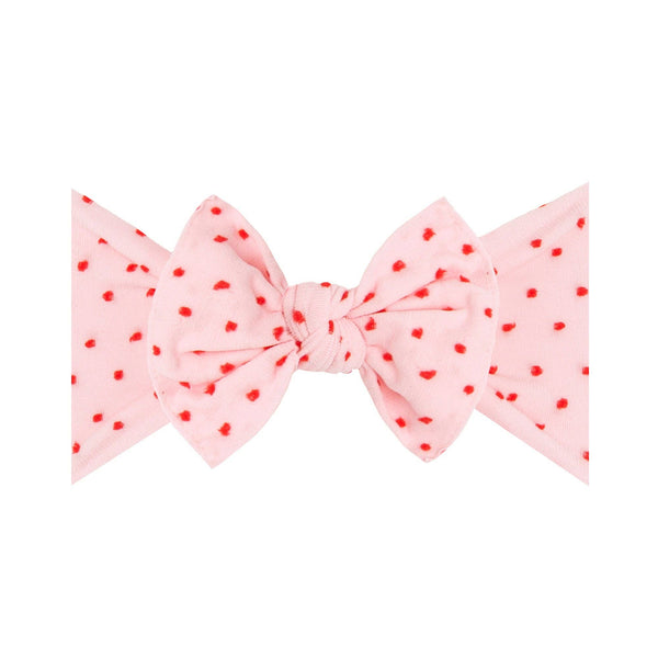 PATTERNED SHABBY KNOT: pink / red dot - Lulu Bella Boutique