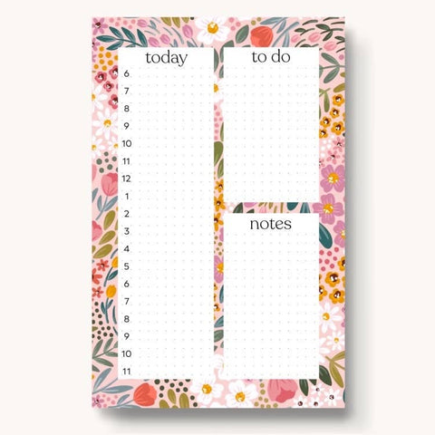 Summer Meadows Hourly Daily Planner Notepad, 8.5x5.5 in.