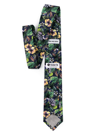 Breeze - Green Tropical Floral Tie: 3.25" Standard Tie