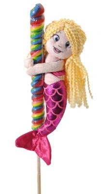 9" (22cm) Lollyplush Mermaid Blonde w/ 14" Rainbow Lollipop
