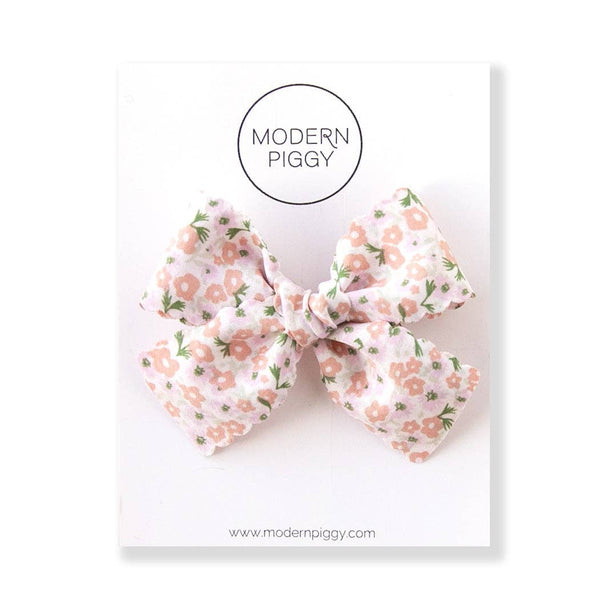 Posy Scallop | Ribbon Bow: Nylon Headband - Lulu Bella Boutique