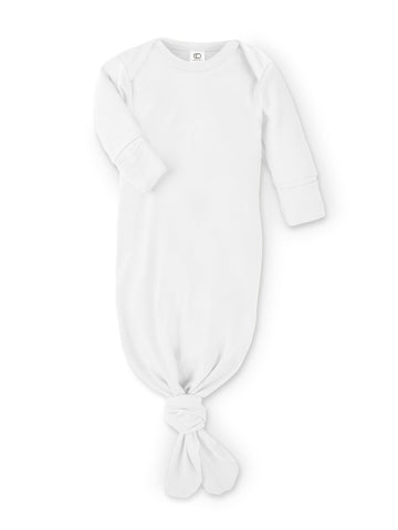 Organic Newborn Infant Gown - White: NB