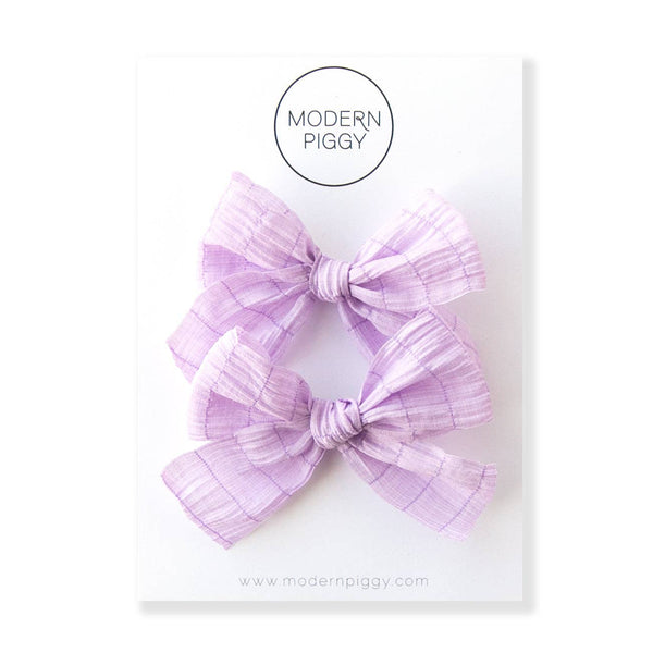 Pastel Purple | Pigtail Set - Ribbon Bow - Lulu Bella Boutique