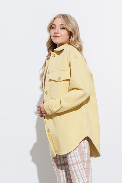 This jacket will add some happiness to your day! It'll have you looking on the bright side with this perfect shade of yellow, and the sweetest daisies embroidered throughout. We also love that it comes in a full range of sizes!