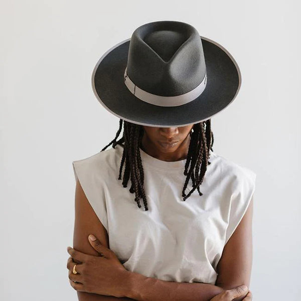Gigi Pip Monroe Ranch Felt Hat in Dark Grey - Lulu Bella Boutique