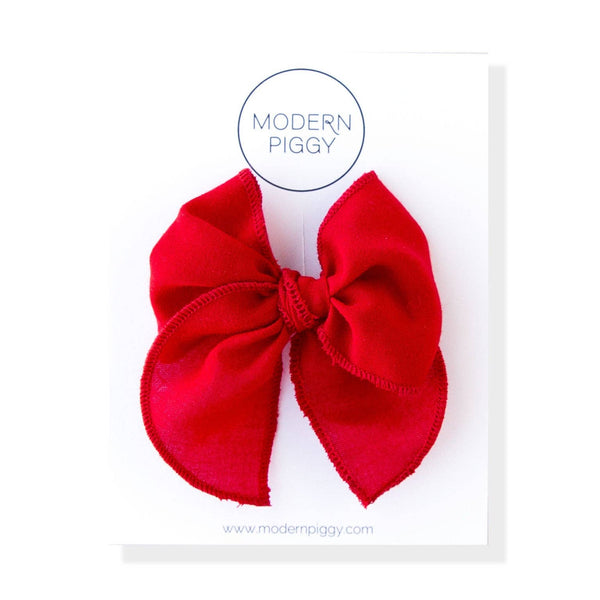 Red | Petite Party Bow: Alligator Clip - Lulu Bella Boutique