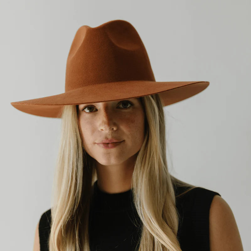 Gigi Pip Emma Wide Brim Fedora in Terracotta display picture 1
