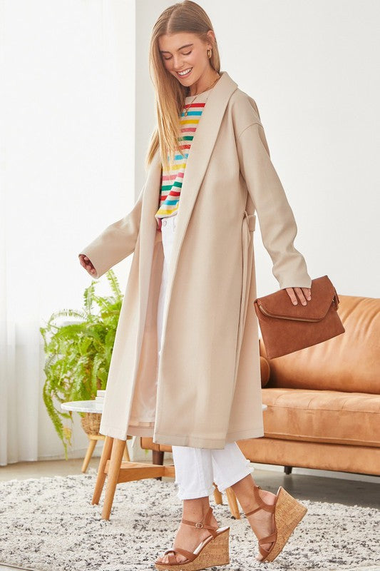 Wrap on sale tie coat