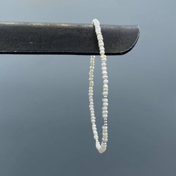 Pearl and Silver Bead Anklet - Lulu Bella Boutique