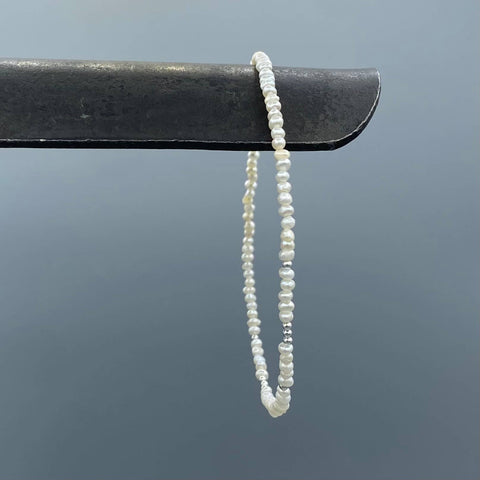 Pearl and Silver Bead Anklet - Lulu Bella Boutique