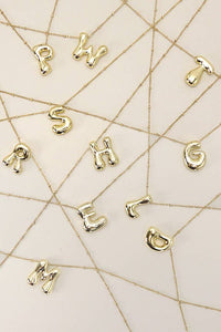 STAINLESS STEEL BALLOON BUBBLE INITIAL NECKLACE | 40NK316: P