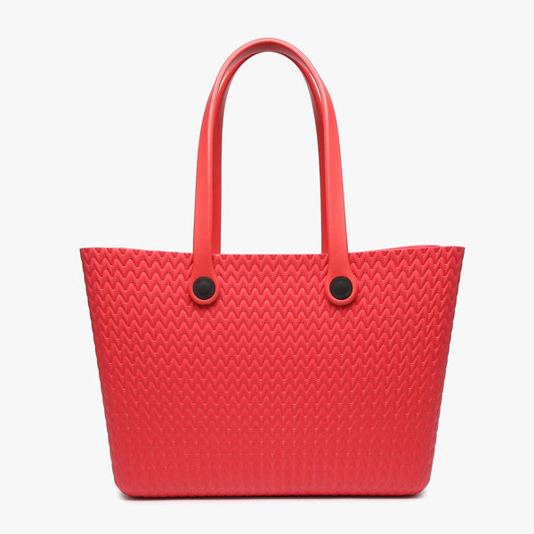 V2023TX Carrie Textured Versa Tote w/ Straps: Watermelon