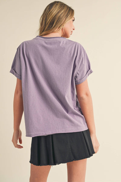 8314DN Mali Baby Tee Short Sleeve Top 1: Plum / Contemporary / S - Lulu Bella Boutique