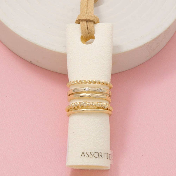 Dainty 5Pc Band Rings Set