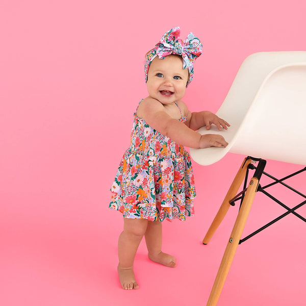 Cecelia Floral SMOCKED TIERED TUTU Baby Clothes Dress Outfit