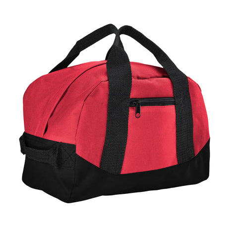 12" Mini Two Tone Duffle Bag: Red - Lulu Bella Boutique