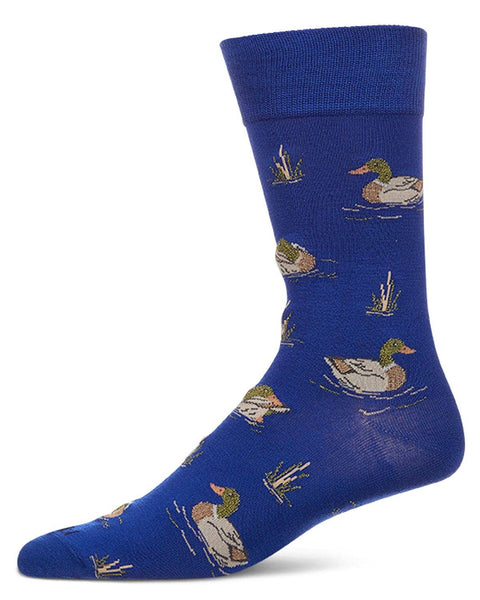 Mallards Men`s Bamboo Crew: Royal Blue / 10-13