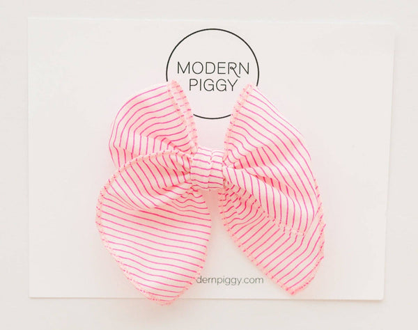 Candy Stripe | Petite Party Bow: Nylon Headband - Lulu Bella Boutique