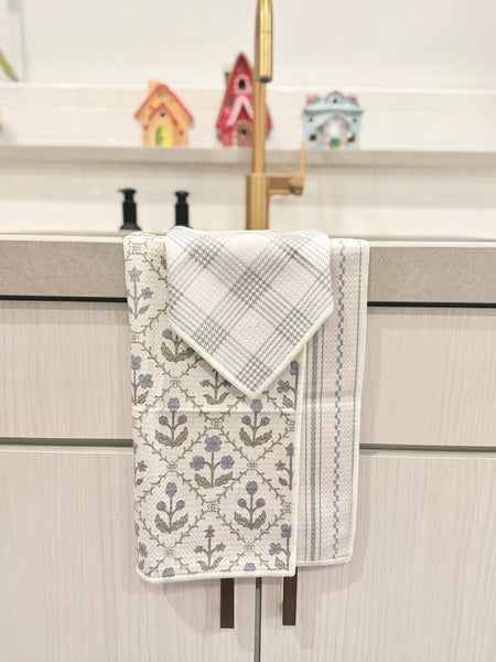 Lumi/Glacier: Reversible Sided-Hand Towel Washcloth Set - Lulu Bella Boutique