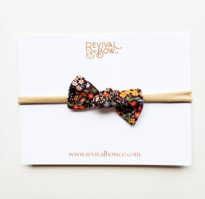 Fall Floral Baby Knot Bow on Headband • Fall Wildflower