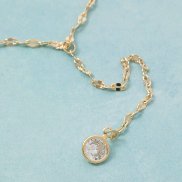 Cz Charm Y Chain Necklace: G - Lulu Bella Boutique