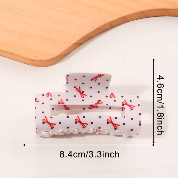 Cute Polka Dot & Checkered Hair Claw Clip: Love - Lulu Bella Boutique