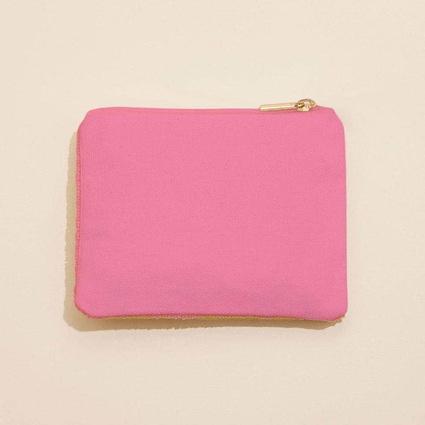 MAHJONG IS MAHLIFE Message Seed Beaded Mini Pouch Bag