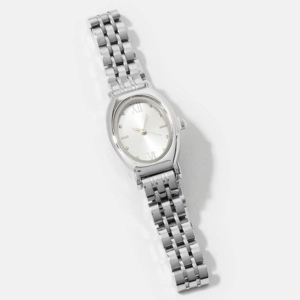Oval Case Roman Numeral Metal Strap Watch: GWH - Lulu Bella Boutique