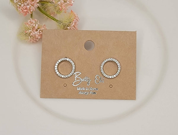 ROUND SHAPE POST EARRING.: Silver - Lulu Bella Boutique