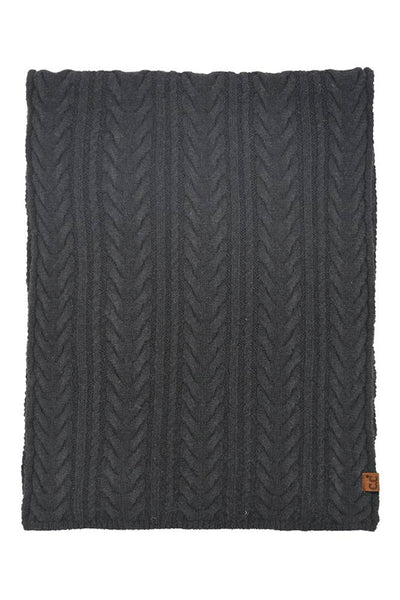 C.C Cable Winter Scarf: Navy