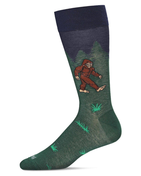 Men's Bigfoot is Real Bamboo Blend Novelty Crew Sock: Navy / 10 13
