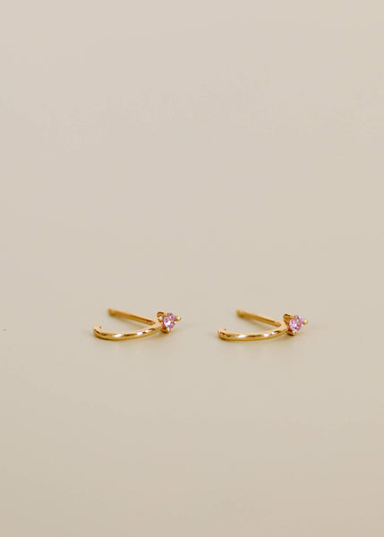 Open Mini Hoop Earring - Pink