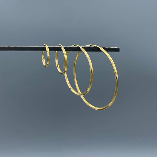 2mm Gold-filled Endless Hoop Earrings: 43mm - Lulu Bella Boutique