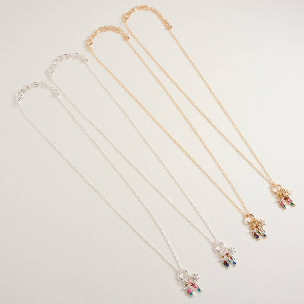 16 Inch Nutcracker Mouse King Charm Cluster Chain Necklace: Gold/Pink / ONE