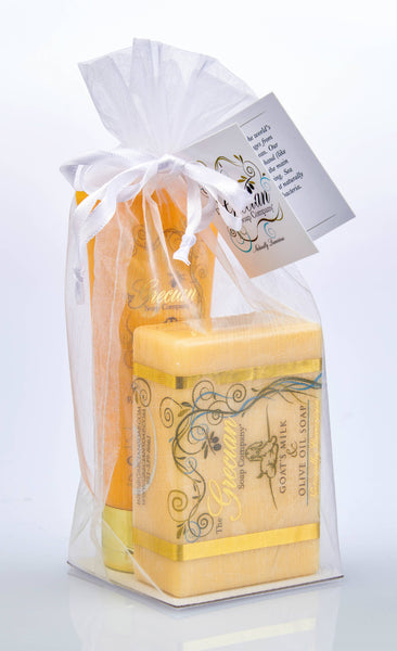 Goat Milk Relaxation Organic Soap and Lotion Gift Set: Plumeria