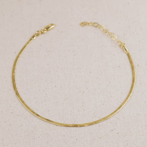 18k Gold Filled 2mm Herringbone Anklet - Lulu Bella Boutique
