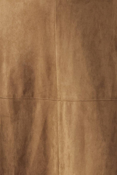 A faux suede midi circle skirt - FK1201: CAMEL / Contemporary / S - Lulu Bella Boutique