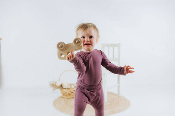 Shoulder Snap Long Sleeved Onesie - Grapeade: Grapeade / 12-18m