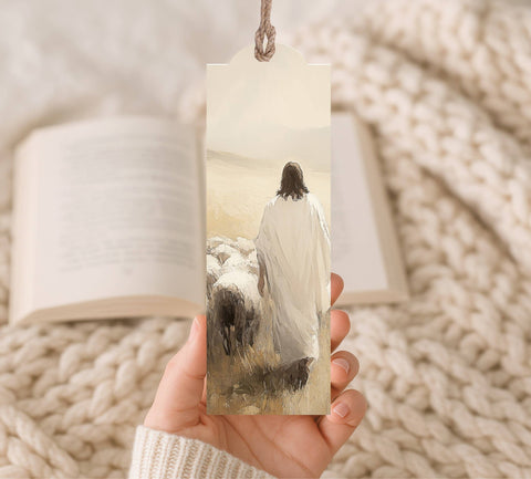 Wood Bookmark Jesus Sheep - Lulu Bella Boutique
