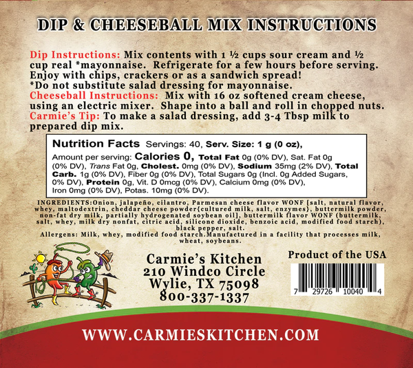 Jalapeno Ranch Dip Mix - Lulu Bella Boutique