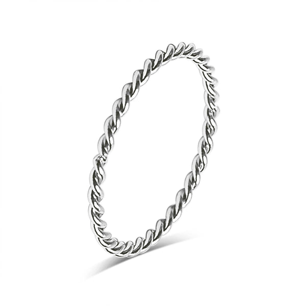 Stainless Steel Braided Stacking Ring - Hypoallergenic: Gold / 8