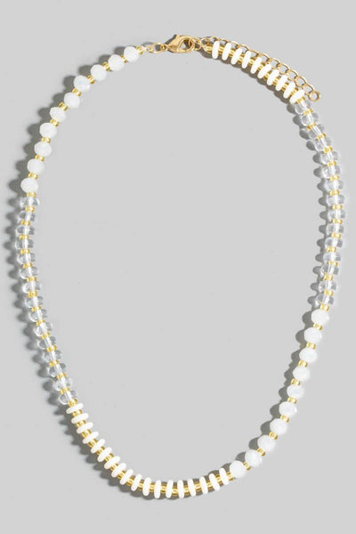 Stone And Glass Beaded Necklace