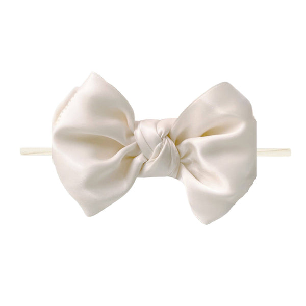 Baby Bling® Satin FAB® Skinny nylon headband with satin bow: Antique Pink